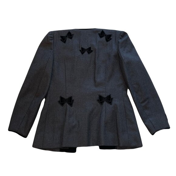 Pat Crowley Boutique Vintage Wool Jacket with Velvet Bows - Picture 2 of 3